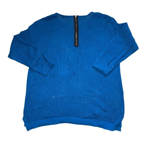 Jeanne Pierre Woman Open Knit 3/4 Length Sleeve Sweater-Blue-XXL-GUC - Picture 4 of 5